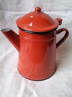 Old red enameled spout