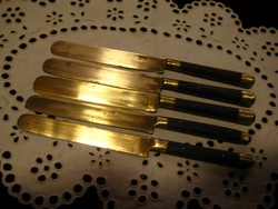 Butter knives 5 pieces of copper with ebony handle 16.2 cm