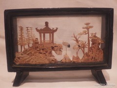 Miniatűr parafa kép gólyákkal 