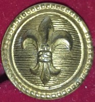 Cserkész sapka gomb koronás, bronzszinü, átmérője :16mm