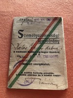 A soproni gyalogezred katonájának személyi igazolványa az 1920-as évre