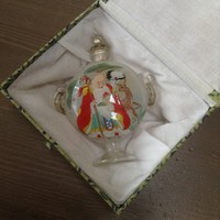Régi kínai belülről kézzel festett parfümös díszüveg dobozában