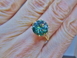   Különleges kék 4,88ct  Moissanite gyémántos aranygyűrű VIDEO
