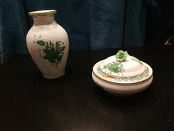 Herendi Aponyi mintás váza és bonbonier