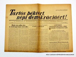1952 január 27  /  TARTÓS BÉKÉRT NÉPI DEMOKRÁCIÁÉRT  /  SZÜLETÉSNAPRA RÉGI EREDETI ÚJSÁG Szs.:  8001