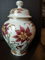 Gyönyörű, kézzel festett Zsolnay liliomos fedeles váza nagy méretű, hibátlan