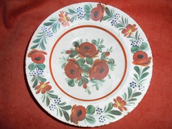 Régi hollóházi porcelán rózsás tányér