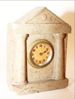 Clock with marble column
