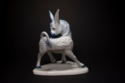 Zsolnay csacsi szamár porcelán figura