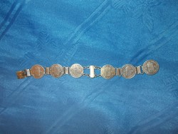 antik ezüst karkötő 6 krajcárosokból 1849