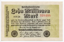 Németország 10 millió német inflációs Márka, 1923, UNC