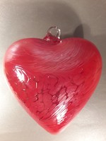 Just for that!!! Good large spectacular handcrafted glass crystal heart marked hanging home decoration