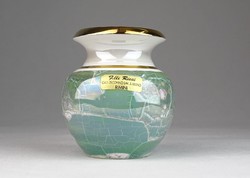 0U485 Kisméretű irizáló olasz kerámia váza 8 cm