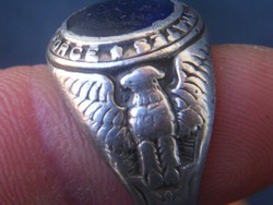Amerikai  katonai , ezüst légierős pilóta gyűrű.Zafír kővel.Ritka.
