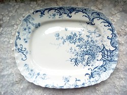  Antik fajansz Sarreguemines Fleury tál 30x37cm