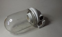 Antik kültéri lámpa porcelán foglalattal