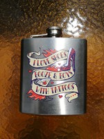 Flask with inscription