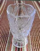 Lead crystal vase, pedestal