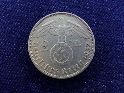 Horogkeresztes ezüst 2 Márka 1937 A