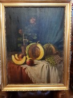Eredeti Szász István festmény gyümölcs csendélet olaj, vászon 60 x 80 cm