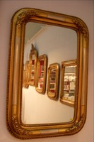 Biedermeier aranyozott tükör csiszolt üveggel 50 x 70 cm