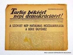 1955 január 16  /  TARTÓS BÉKÉRT NÉPI DEMOKRÁCIÁÉRT  /  SZÜLETÉSNAPRA RÉGI EREDETI ÚJSÁG Szs.:  8002