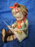 Hummel porcelán olvasó kislány hibátlan