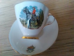 Angol Royal Windsor jelenetes porcelán kávés csésze kistányéral