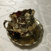 ​Gyűjtöi barokk fajansz rózsás  csésze alátéttel