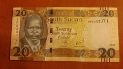 Dél-Szudán 20 Pounds UNC 2017