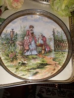 Scenery tray with faience insert-24cm