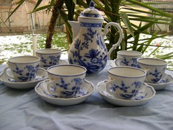 Antik meisseni MÍNÖSÉGŰ? 6 személyes kávés készlet 13 db VITRIN ÁLLAPOTBAN