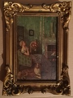1 Ft-ról! Miniatűr Perlmutter Imre festmény (17x12) Nincs minimálár. 