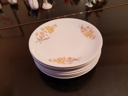 Alföldi porcelán desszertes tányérok, 6 db, nagyon szép virágmintás