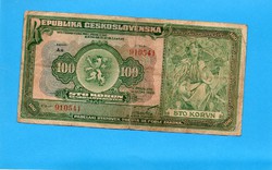 Csehszlovákia Ritka 100 Korona  / korun /  1920