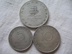 Patinás Táncsics sor Ezüst 5-10-20 Forint 1948