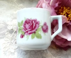 Régi Zsolnay rózsás kávés bögre, csésze