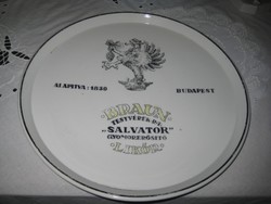 Zsolnay antik  ritkaság  , Braun Testvérek RT - Salvator gyomor erősítő  likőr  .31,2 cm