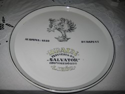 Zsolnay antik  ritkaság  ,Braun Testvérek RT -Salvator gyomor erősítő  likőr átm.312 mm