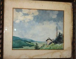 Jánossy Ferenc jelzéssel akvarell, papír 43 cm X 37 cm