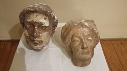 Antik gipsz szobor fejek