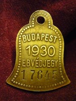 Ebvédjegy / kutyabárca 17645 Budapest 1930