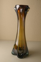 Retro cseh üveg  váza,fújt üveg retro váza