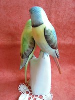 Hollóházi porcelán papagáj páros figura