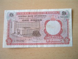 NIGÉRIA 1 POUND FONT ND 1967 #