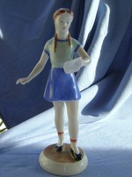 Hollóházi porcelán kottát olvasó lány figura NAGYON RITKA DARAB