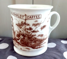 Antik vastag porcelán bögre Hauswaldt Caffee