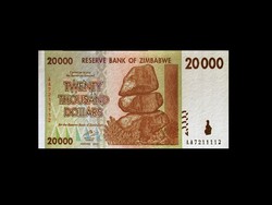 20 000 DOLLÁR - UNC  - ZIMBABWE - 2008