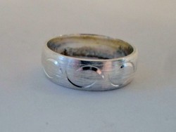 Nice old wide silver wedding ring