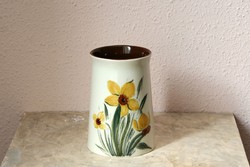 Arabia Finnland Atelje HLA 104/3 finn kerámia váza nárcisszal virágos